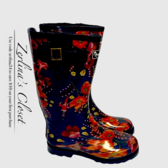 Anuschka Floral Rain Boots Size 11 NWT - Picture 3 of 16